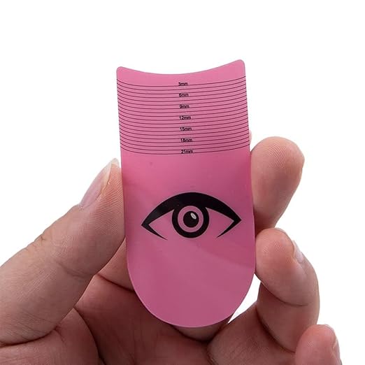Pink Eyelash Ruler,Eyelashes Stencils Ruler for Measure Eyelashes Lash Measuring Tool Beauty Tools Professional Eyelashes Stencils Rulers Symmetry Curling Degree Rulers Eyeshadow Bases and Primers