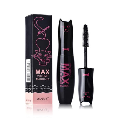 LAMUSELAND Volume Curling Mascara, 4 Colors Waterproof Smudge-proof Thickening Lengthening Liquid Lash Extensions, Natural Long-Lasting Eye Makeup Tool Set for Women Girls (Blue)