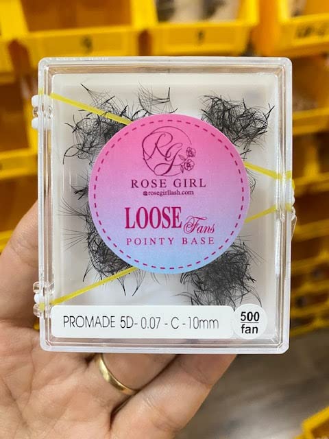 Loose Promade Fans - Natural Look Handmade Volume Eyelashes From 3D To 16D - C CC D DD Curl - False Lashes Extensions - Thickness 0.03~0.1 mm - 8~20 mm Length(5D-0.07-D (16mm))