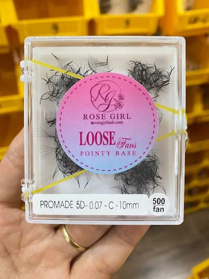 Loose Promade Fans - Natural Look Handmade Volume Eyelashes From 3D To 16D - C CC D DD Curl - False Lashes Extensions - Thickness 0.03~0.1 mm - 8~20 mm Length(5D-0.07-D (16mm))
