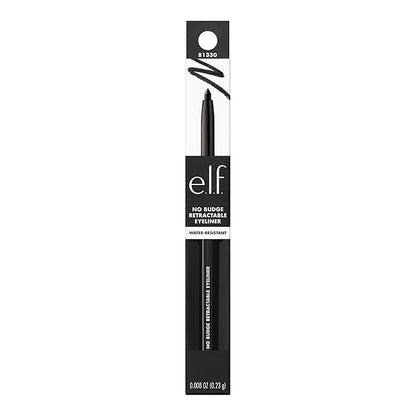 e.l.f. No Budge Retractable Eyeliner, Creamy, Ultra-Pigmented & Waterproof, Creates Bold & Defined Lines, Vegan & Cruelty-Free, Black