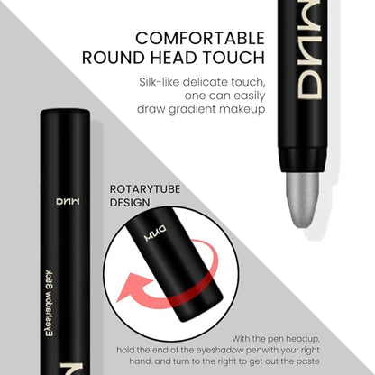 Kaely 2Pcs Cream Eyeshadow Stick Set for Eyes,Pearl White & Pearl Black Shimmer Pen,Eye Brightener Halloween Makeup,sombras para ojos,Smooth Eye Shadow Highlighter Crayon Pencil Waterproof,01+03