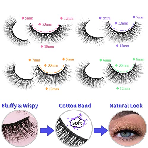 20 Pairs Lashes Pack Wispy Eyelashes Natural Look