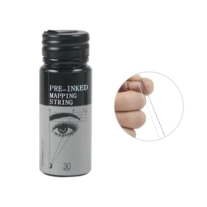 Pre-Inked Eyebrow Mapping String, 30 Meters Brow Thread, for Semi Permanent Makeup, Microblading, Liquid Eyeliner (Black)