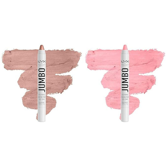 NYX Jumbo Eye Pencil Duo - Iced Latte & Sherbet Blendable Eyeshadow Stick & Eyeliner Pencils