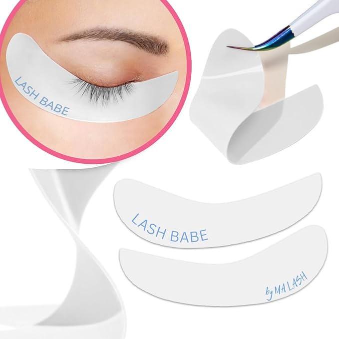 Reusable Silicone Eye Pads - Set of 6 (3 Pairs) - Eyelash Extension Under Eye Patches for Lash Lift, Lower Lash Isolation, Sensitive Skin, and Removal - LASH BABE (3 pairs)