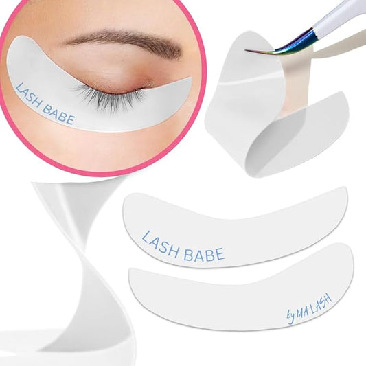 Reusable Silicone Eye Pads - Set of 6 (3 Pairs) - Eyelash Extension Under Eye Patches for Lash Lift, Lower Lash Isolation, Sensitive Skin, and Removal - LASH BABE (3 pairs)