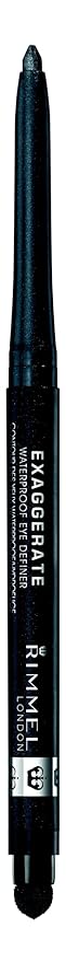 Rimmel London Exaggerate Waterproof Eye Definer Eyeliner, Highly Pigmented, Long-Wearing, Built-In Smudger, 264, Earl Grey, 0.01oz