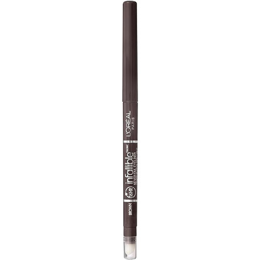 L'Oreal Paris Makeup Infallible Never Fail Original Mechanical Pencil Eyeliner with Built in Sharpener, Brown, 0.008 oz.