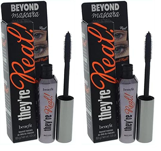 Benefit They're Real! Mascara, Beyond Black, 0.3 Ounce (Pack of 2)