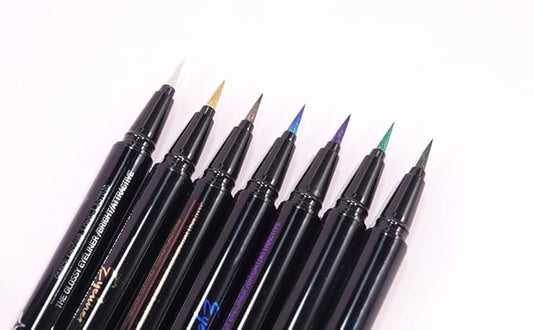 evpct 1Pcs Sky Blue Glitter Shimmer Liquid Eyeliner Eye Makeup Pencil Pen, Pearl Blue Chrome Eyes Liner Face Glitter Makeup Fake Eyelashes Mascara Accessories, Sparkle Metallic Eyeliner Pen Waterproof