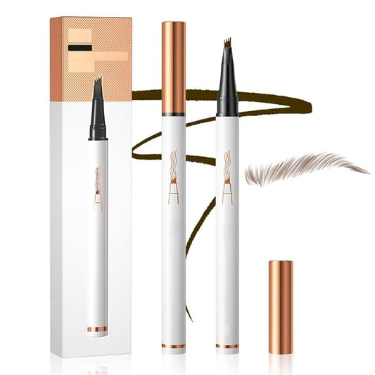 2024 Magic Eyebrow Pencil, 3D Waterproof Microblading Eyebrow Pen, 4 Tipped Precise Brow Pen, Natural Fine Stroke (Dark Brown)