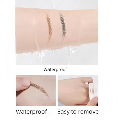 Waterproof Eyebrow Pencil with Fine Tip, 2-in-1 Brow Pen and Sealing Brow Gel, Smudge-Proof, Lightweight and Non-clumping, Eyeliner, Hairline Pencil (Dark Brown)