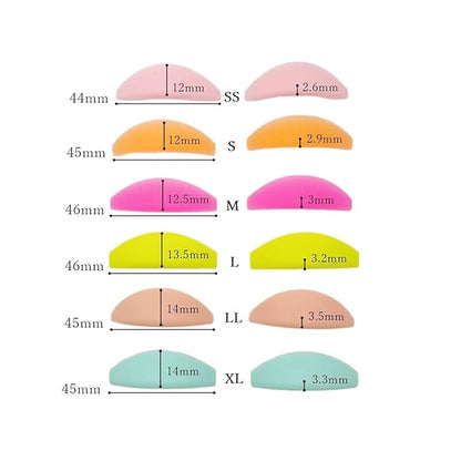 Lash Lift Shields No glue Eyelash Lifting Shield Wider Lash Lift Pads Rainbow Lami Lamination Roller LM Curler Pad Soft Eyelash Perm Rod 6 Size Air Bubble Silicone Light Weight Guard Natural Lifting