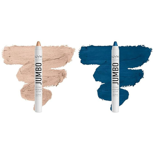 NYX PROFESSIONAL MAKEUP Jumbo Eye Pencil Bundle - Frosting (Champagne) & Blueberry Pop (Blue)