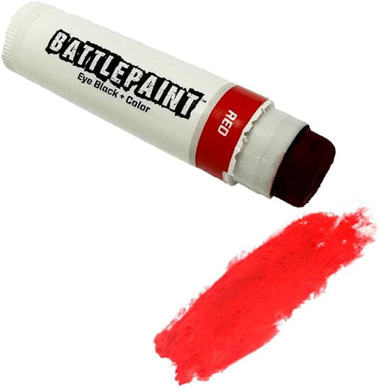 EyeBlack BattlePaint – Bright Colored Under Eye Black Grease for Pro Athletes and Super Fans – Baseball, Softball, Football – 1 Stick – Red