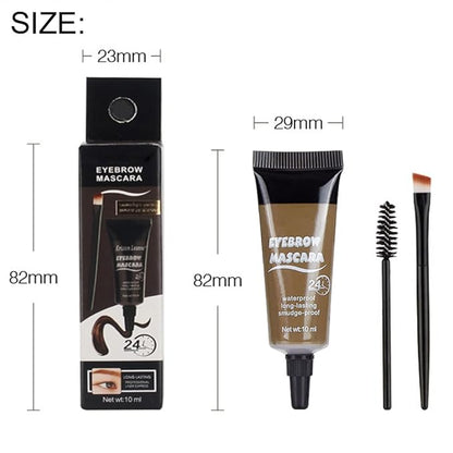 Tinted Thickening Eyebrow Mascara with Two Eyebrow Brushes,Brow Fast Sculpt,Waterproof,Transfer-proof,Eyebrow Tinting Kit- Cruelty Free - Light Medium Brown (2 Pack) (01 Brown)