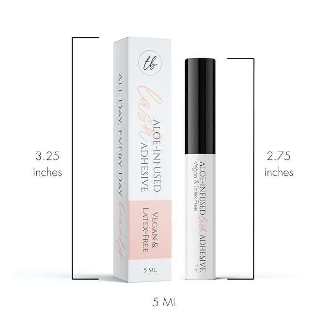 Gentle Formula Lash Glue - 24 Hour Hold - Cluster Strip False Lash Extension Eyelash Glue - Soothing Aloe Lash Adhesive - Dries Clear - Water Resistant