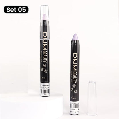 Kaely 2Pcs Cream Eyeshadow Stick Set for Eyes,Light Purple & Vioiet Shimmer Pen,Eye Brightener Halloween Makeup,sombras para ojos,Smooth Eye Shadow Highlighter Crayon Pencil Waterproof,08+09