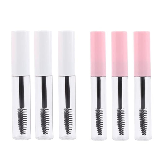 6pcs 10ml Empty Eyelash Cream Container,Mascara Tube with Rubber Inserts,DIY Mascara Tube Sample Vials with Cap,Plastic Travel Refillable Bottles