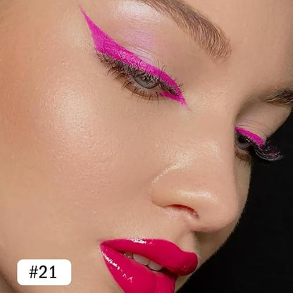 evpct Rose Red Gel Eyeliner Pencil for Women Waterline Waterproof Smudge Proof Eye Makeup Liners, Red Mascara Eye Liner Gel Liner Eyeliner with Sharpener delineador de ojos contra el agua 21