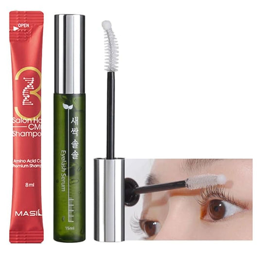 [SET] CORINGCO Idoll Rapid Eyelash Growth Serum + CMC Shampoo Eyebrow Enhancer Lash Boost Longer, Thicker Eyelashes Korean Eye Makeup Korean Cosmetics