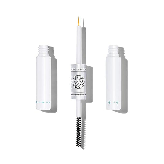 Lash24 by Hair La Vie - Eyelash & Eyebrow Enhancer - Dual Formula with AM Primer & PM Boost - Long Lash Serum for All Day Length - 2-Month Supply