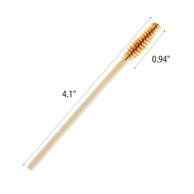 Tbestmax 150 Disposable Mascara Wands Eyelash Brush Spoolies for Eye Lash Extension Eyebrow Bamboo Stick Brown