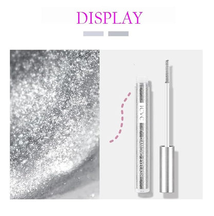 Glitter Mascara for Eyelashes, Womens Waterproof Long Lasting Mascara Smudge-Proof No Clumping Colorful Eyes Makeup for Women Wedding Stage Music Festival.