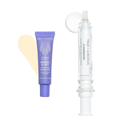 True + Luscious Prep and Prime Duo - Angel Eyes Eyeshadow Primer (Light) & Flowerdose Moisturizing Lip and Eye Serum