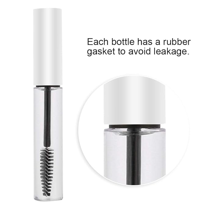 5 Colors 10ml Empty Mascara Tube with Eyelash Wand, Portable Reusable Refillable DIY Container Mascara Brush for Home and Travel (5#)