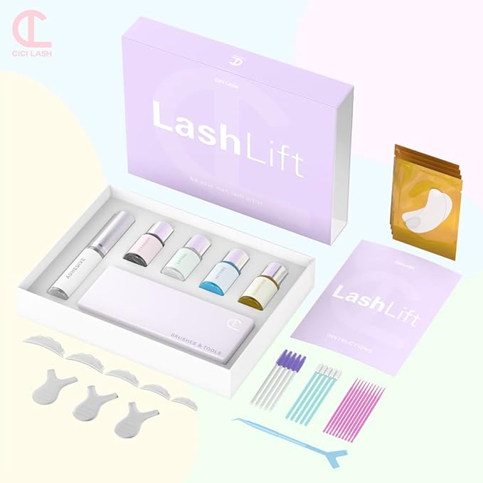 Lash Lift Kit with Keratin by CICI | Instant Perming, Lifting & Curling for Eyelashes | Long Lasting Professional Salon Results for a Supermodel Look | Includes Glue, Supplies and Expert Instructions