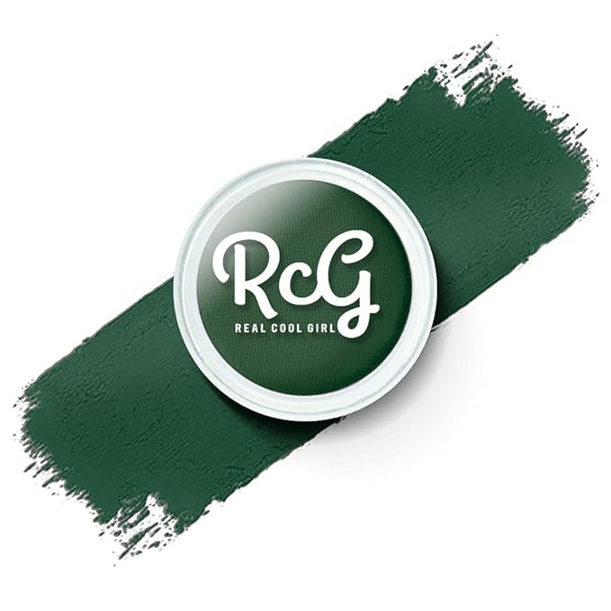 RCG Water Activated Eyeliner - Makeup Artists Choice Matte Colorful Wet Liner - Smudge Proof Face Body Paint - Skin Safe & Child Friendly- 10g/Container (Tropical Rainforest - Dark Olive)