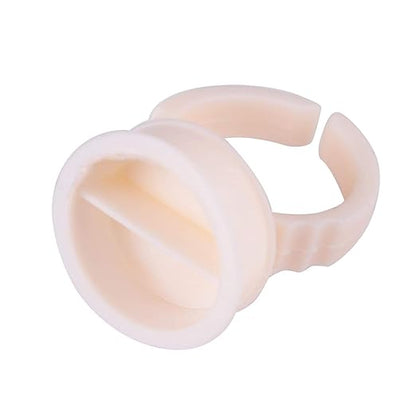 HURRISE 100pcs Cup Rings, Silicone Semi-Permanent Rings, Nail Art Adhesive Glue Holders, Palette for Eyelash Extension, Nail Art, Tattoo (L)