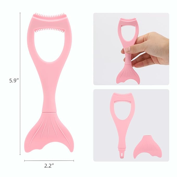 Tbestmax 2 in 1 Mascara Eyeliner Guard, Silicone Mascara Lash Shield Applicator, Eyelash Comb Pink 2 Pcs
