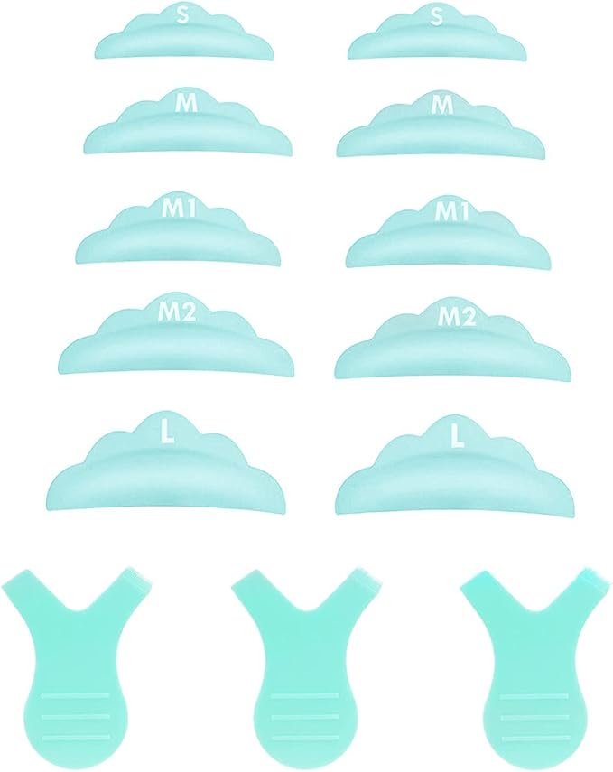 Lash Lift Pads,DIY Eyelash Lift Pads,Eyealsh Perm Rods,Lash Lifting at Home 10 Pcs Eyelash Curler Pads 5 Size SMM1M2L Reusable Soft Silicone Shields (Green-Lift Pads(5pair))