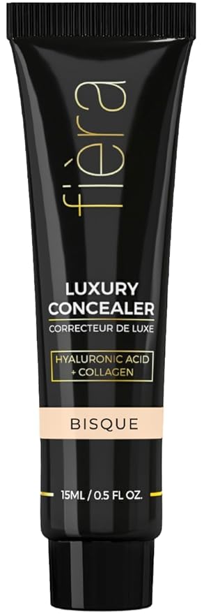 Fièra Luxury Concealer & Foundation with Anti-Aging Ingredients - Full Coverage for Dark Circles, Wrinkles, Fine Lines, and Spots, All-Day Wear For Mature Skin - Bisque, 0.5 FL. OZ. / 15 ML