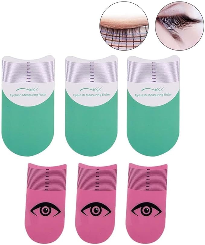 4Pcs Pink Eyelash Ruler, Eyelash Stencils Ruler for Measure Eyelashes LengthEyebrow Lash Measuring Tool Beauty Tools Professional Eyelash Stencils Ruler Symmetry Curling Makeup Eyes
