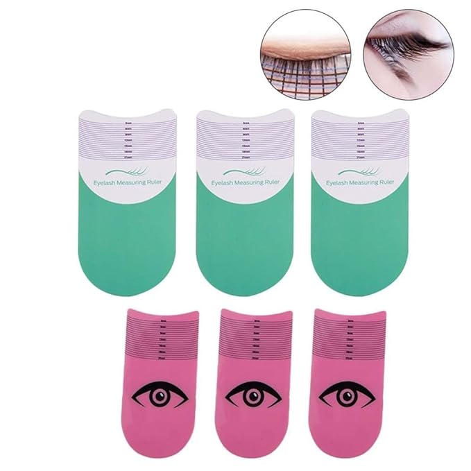 Pink Eyelash Ruler, Eyelash Stencils Ruler for Measure Eyelashes LengthEyebrow Lash Measuring Tool Beauty Tools Professional Eyelash Stencils Ruler Symmetry Curling Degree Ruler, Makeup
