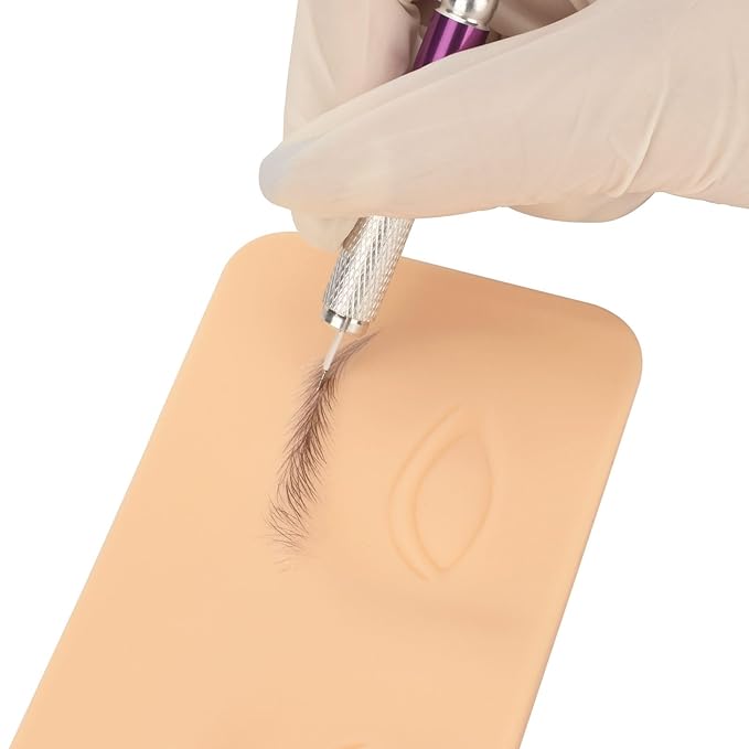 Tattoo Practice Skin for Eyebrows Eyeliner 3D Permanent Makeup Silicone Fake Skin Microblading Supplies for Beginners and Experienced Artists