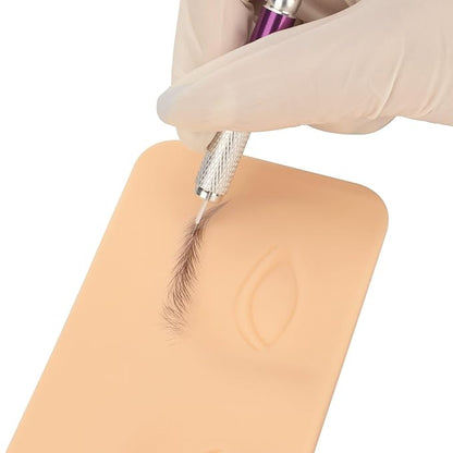 Tattoo Practice Skin for Eyebrows Eyeliner 3D Permanent Makeup Silicone Fake Skin Microblading Supplies for Beginners and Experienced Artists