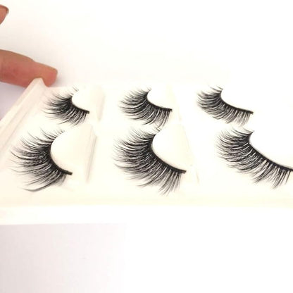 Sunniess False Eyelashes 8D Faux Mink Lashes 100% Handmade Reusable Natural Look Fake Eye lashes Cat-Eye Fluffy Wispy Lashes Dramatic Long Thick Volume Soft Lashes Packs