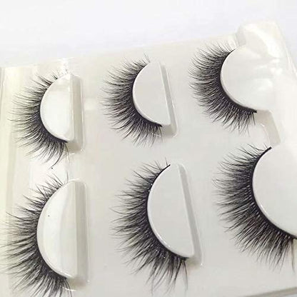 Imported Korea Fiber Faux Mink False Eye lashes Handmade Reusable Long Cross Volume Dramatic Lashes Natural Look Makeup Thick Black Fake EyeLashes