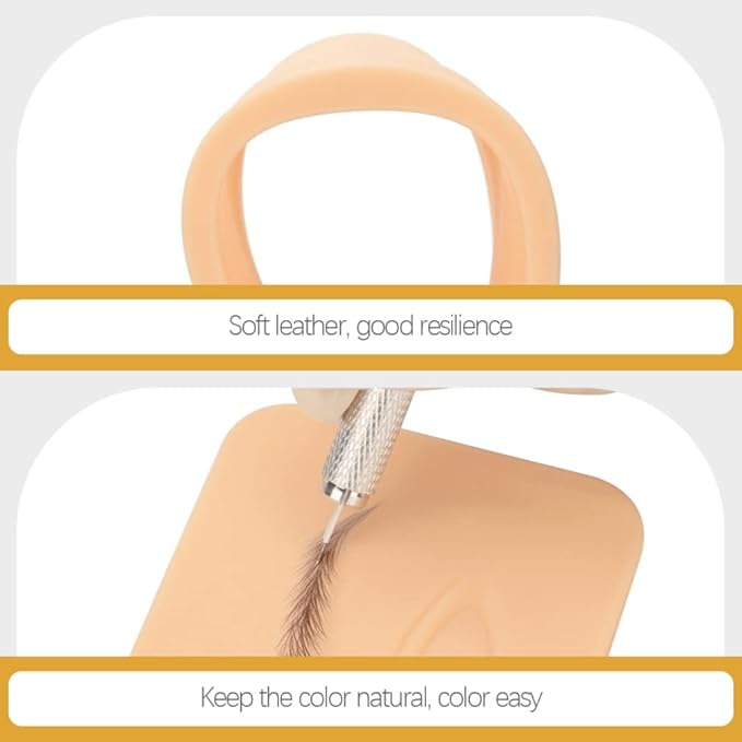 Silicone Eyebrow Tattoo Practice Skin 2Pcs Microblading Fake Makeup Skin Sheets Eyebrow Model Eyeliner Tattoos Latex Skin for Beginners