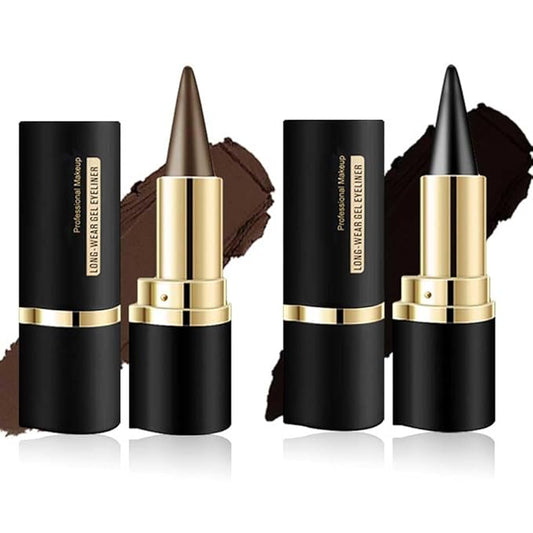 2Pcs Ultra-Pigmented Black&Brown Eyeliner – delineador de ojos for Bold, Goth-Inspired Looks, Waterproof & Smudge-Proof Formula, Long-Lasting & Intense Color for Dramatic and Smoky Eyes Makeup