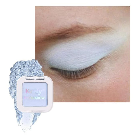 Kaely Pressed Single Eyeshadow Makeup, Light Blue Monochrome Matte Eye Shadow for Older Women, Neutral Powde Eyeshadow Palette Pigmented Waterproof, sombras para ojos, Lightweight Blendable, 22