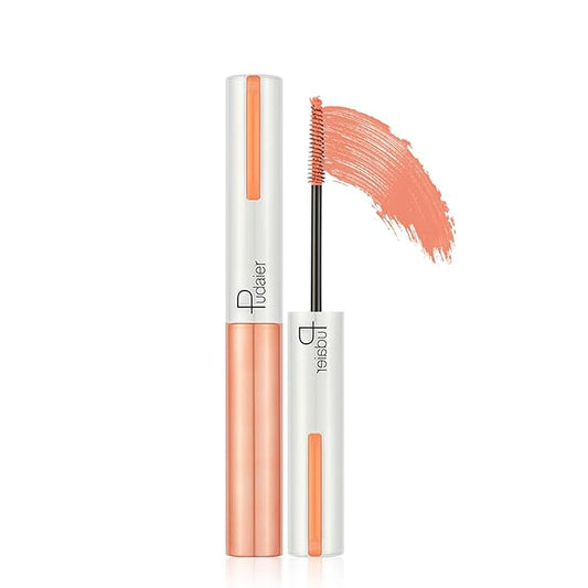 Washable Mascara - Lengthening & Volumizing Eye Makeup, Apricot With Eyebrow Comb
