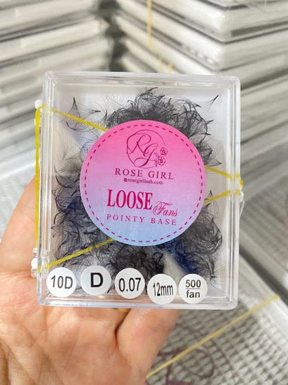 Loose Promade Fans - Natural Look Handmade Volume Eyelashes From 3D To 16D - C CC D DD Curl - False Lashes Extensions - Thickness 0.03~0.1 mm - 8~20 mm Length (10D-0.07-C (15mm))