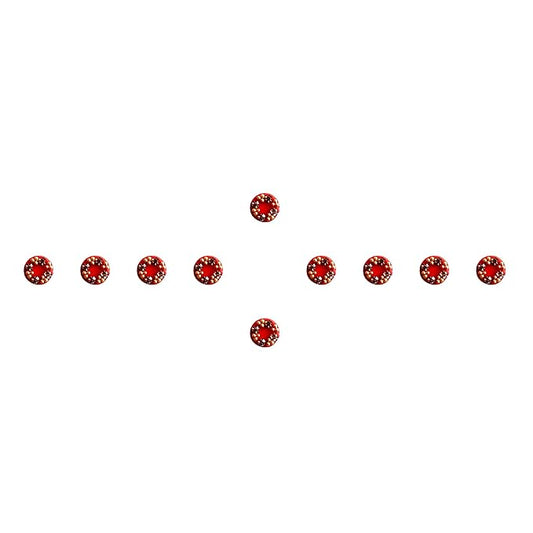 Goddess Round Red Bindi Tattoo Stickers Adhesive Body Jewelry Studded With Rhinestones Indian Daily Use Forehead Bindi Face Jewels Head Accessory Bridal (Design 3)