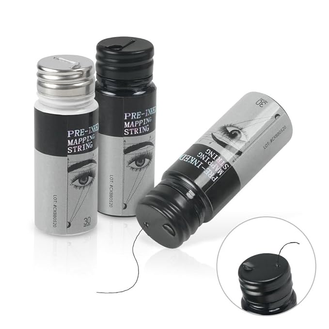 Pre-Inked White Eyebrow Mapping String, 30 Meters Brow Thread, for Semi Permanent Makeup, Microblading, Liquid Eyeliner